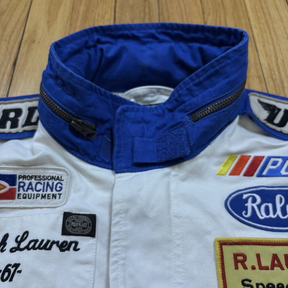 Polo Ralph Lauren USRL Racing NASCAR Canvas Bomber Jacket Size Medium Multicolor - Picture 8 of 15